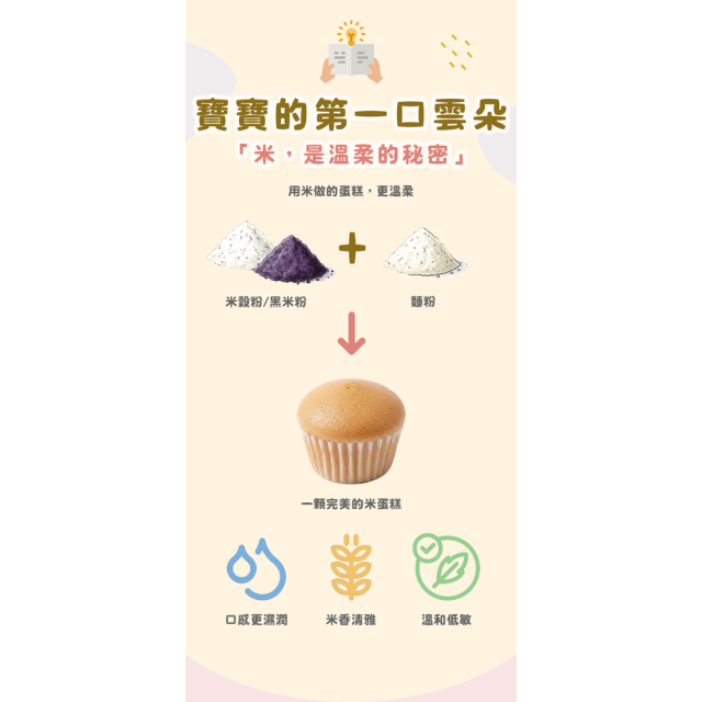 童心好食冷凍 寶寶一口米蛋糕