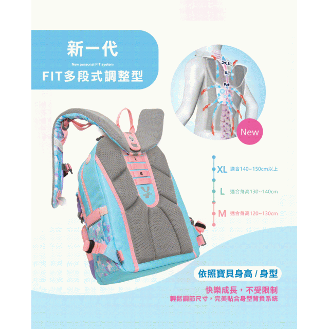 怡寶 ⒻⒾⓉ調整型護脊書包-異想恐龍