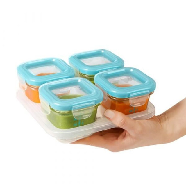 OXO好滋味玻璃儲存盒4oz-靚藍綠