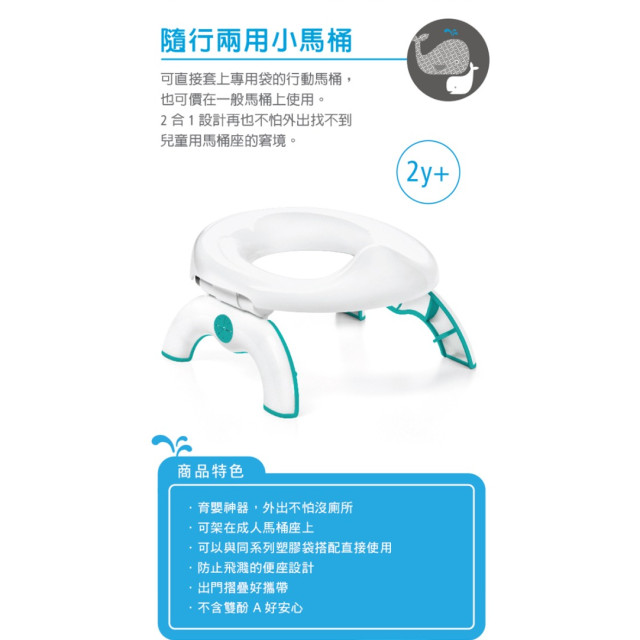 OXO TOT隨行兩用小馬桶-靚藍綠