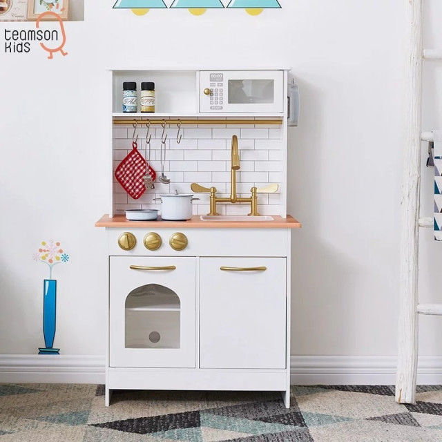 Teamson 波士頓小廚師經典白金廚房(附8件配件)