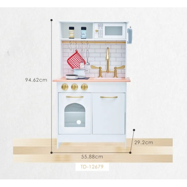 Teamson 波士頓小廚師經典白金廚房(附8件配件)