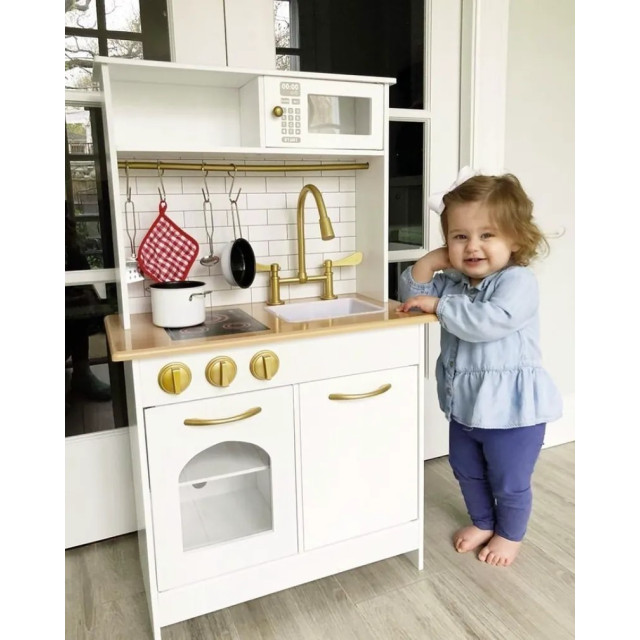 Teamson 波士頓小廚師經典白金廚房(附8件配件)