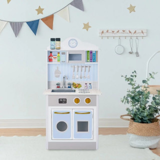 Teamson 馬德里木製家家酒兒童廚房玩具-天峰藍