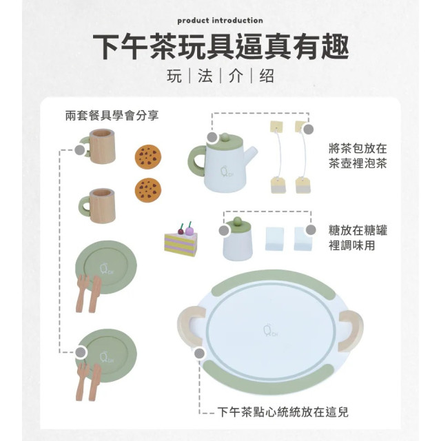 Teamson 木製玩具下午茶具20件套組