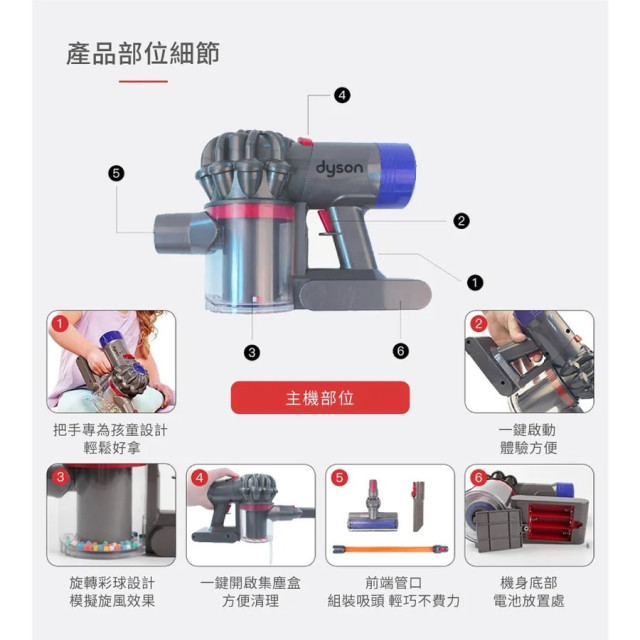 Teamson Dyson聯名款仿真手持無線吸塵器玩具