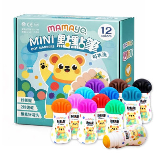 mamayo 無毒點點筆-迷你12色組(附塗鴉紙)