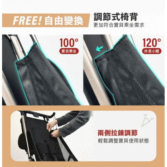 Jolly PAD輕便兒童推車-黑金