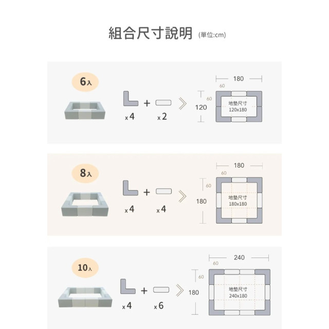 Pato Pato Hipopo方塊遊樂圍欄(6入)