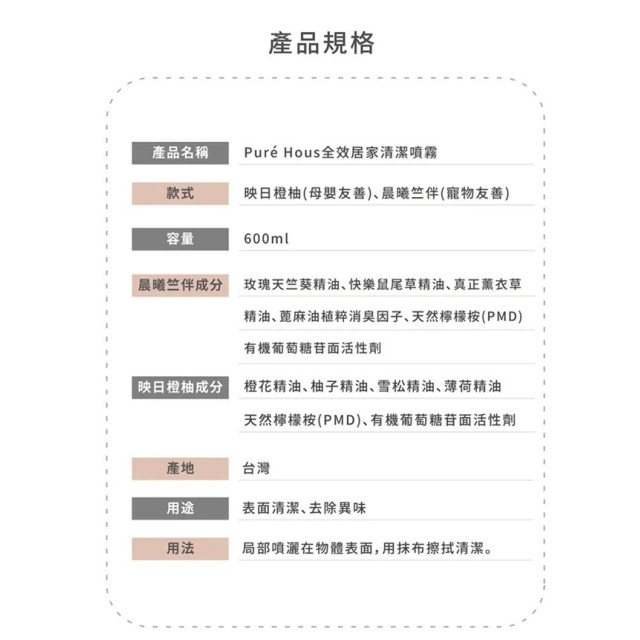 好日照 Puréhous全效清潔噴霧(多款)