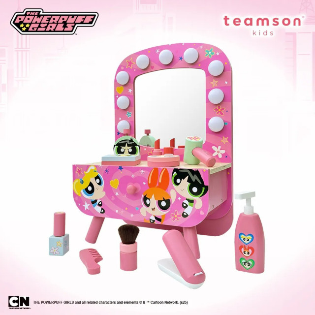 4月SVIP限定 Teamson-飛天小女警公主桌上型木製梳妝台組豪華版